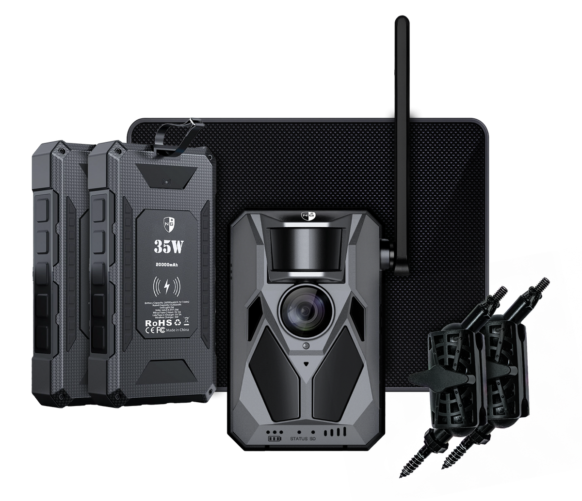 Pack APEX MAX : caméra 4G, panneau solaire, deux Powerpacks et supports