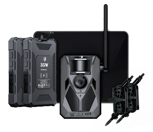 Pack APEX MAX : caméra 4G, panneau solaire, deux Powerpacks et supports